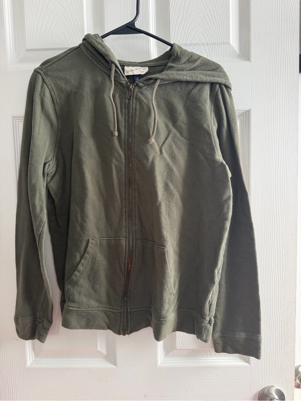 Classic Olive Zip-Up Hoodie Jacket - Men